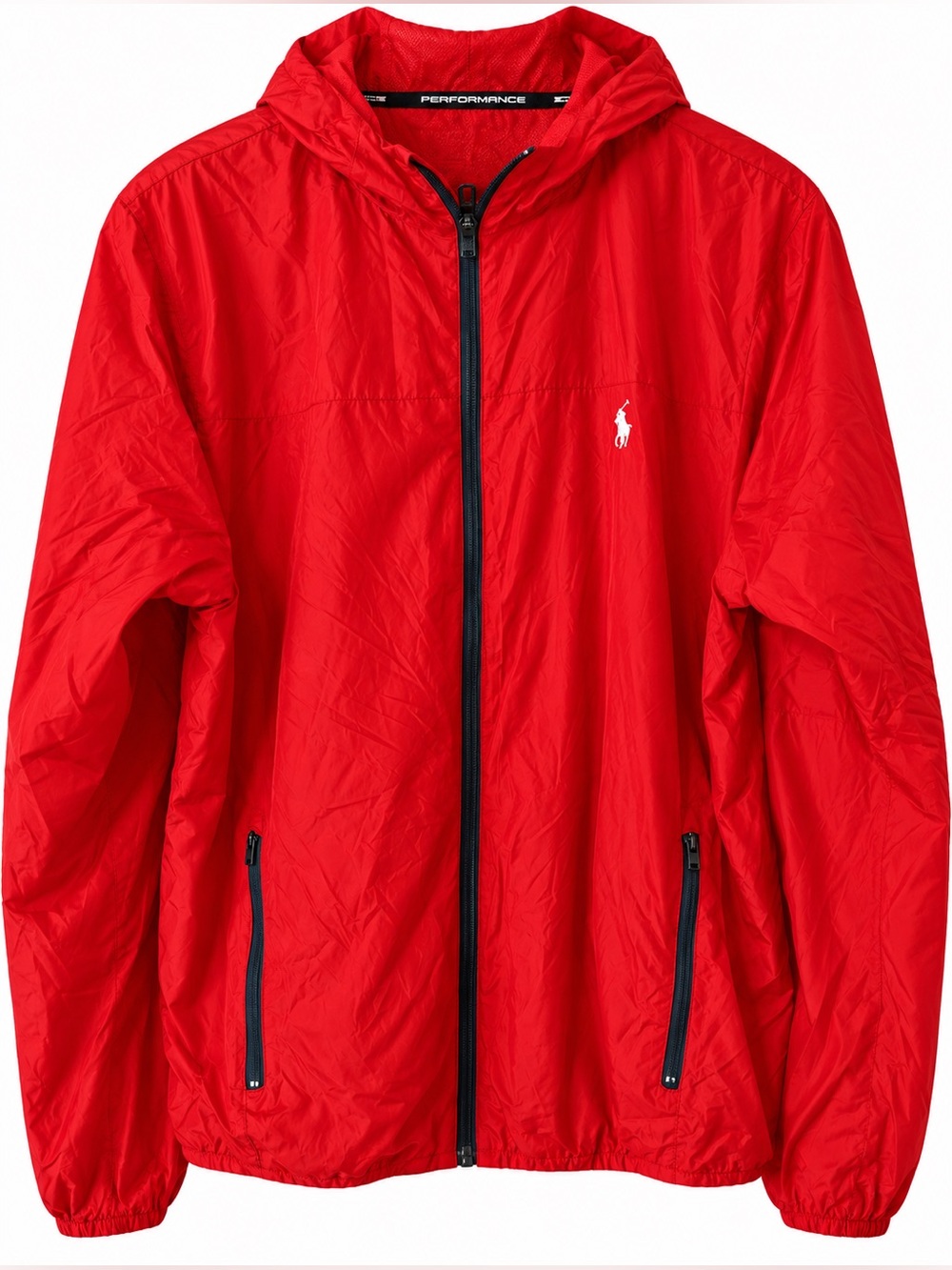 Polo Ralph Lauren Performance Red Hooded Windbreaker Jacket - Size L